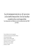 La transparencia y el acceso a la información en la lucha contra la corrupción: La situación en México en la transición del PRI al PAN