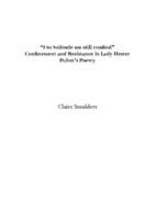 "I to Solitude am still confind". Confinement and Resistance in Lady Hester Pulter's Poetry