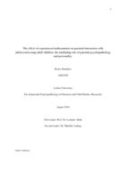 The effect of experienced maltreatment on parental interaction with adolescent/young adult children: the mediating role of parental psychopathology and personality