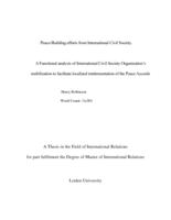 Peace-Building efforts from International Civil Society:  A Functional analysis of International Civil Society Organization’s  mobilization to facilitate localized implementation of the Peace Accords