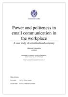 Power and politeness in email communication in the workplace: A case study of a multinational company