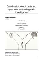 Coordination, conditionals and questions: a cross-linguistic investigation