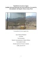 Equidad en el acceso al agua: Análisis de las percepciones de los proveedores y los usuarios del suministro del líquido vital en Lima, Perú