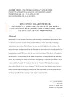 You cannot go around luck: The potential influence of luck on the moral evaluation of humanitarian interventions using ex-ante and ex-post approaches