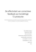 De effectiviteit van correctieve feedback op mondelinge T2-productie