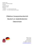 Effektiver Ausspracheunterricht Deutsch an niederländischen Oberschulen