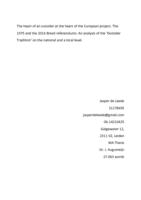 The heart of an outsider at the heart of the European project. The 1975 and the 2016 referendums: An analysis of the 'Outsider Tradition'on the national and a local level