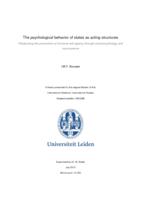 The psychological behavior of states as acting structures: Readjusting the parameters of structure and agency through social psychology and neuroscience