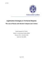 Legitimation strategies in territorial disputes: the case of Russia and Ukraine's dispute over Crimea