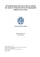 Examining democratic peace theory against the clash of civilizations thesis through public opinion survey data