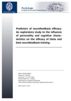 Predictors of neurofeedback efficacy: An exploratory study to the influence of personality and cognitive charac-teristics on the efficacy of theta and beta neurofeedback training