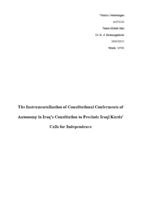 The Instrumentalisation of Constitutional Conferments of Autonomy in Iraq's Constitution to Preclude Iraqi Kurds' Calls for Independence