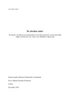 De absolute ander. De functie van dieren en transformaties in de (de)constructie van het menselijk subject in Paravion, De voeten van Abdullah en Spotvogel