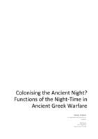 Colonising the Ancient Night? Functions of the Night-Time in Ancient Greek Warfare.