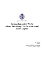 Making education work: school autonomy, performance and social capital