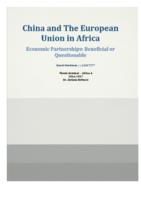 China and the EU in Africa. Economic Partnerships: Beneficial or Questionable