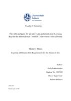 The African Quest for an inter-African Jurisdiction: Looking Beyond the International Criminal Court versus Africa Debate