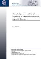 Illness insight as a predictor of depression in elderly patients with a psychotic disorder.