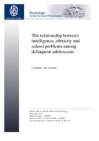 The relationship between intelligence, ethnicity and school problems among delinquent adolescents