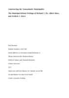 Constructing the Transatlantic Municipality: The Municipal Reform Writings of Richrd T.Ely, Albert Shaw and Frederic C. Howe