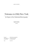 Tolerance in (Old) New York: Its Origins in New Netherland Historiography