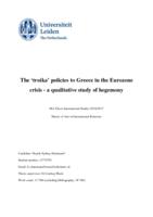 The ‘troika’ policies to Greece in the Eurozone crisis - a qualitative study of hegemony