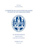 US Pressure on Japan-Russia Relations in Light of the Ukrainian Crisis