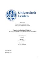 China’s institutional choices: The rationale behind the Asian Infrastructure Investment Bank