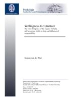 Willingness to volunteer: The role of urgency of the request for help, self-perceived ability to help and diffusion of responsibility