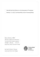 Individual and group differences in the interpretation of terminology: Politicians' use of the term sustainability in the environmental debate