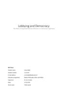 Lobbying and Democracy: The Effect of Organized External Influences on Democratic Legitimacy