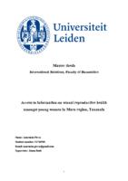 Access to information on sexual reproductive health amongst young women in Mara region, Tanzania