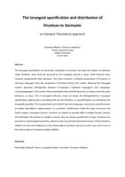 The Laryngeal Specification and Distribution of Fricatives in Germanic: An Element Theoretical Approach