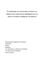 De mediërende rol van Executieve Functies van kinderen in de relatie tussen opleidingsniveau van ouders en vloeibare intelligentie van kinderen