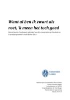 Want al ben ik zwart als roet, ‘k meen het toch goed. Hoe de Zwarte-Pietdiscussie geframed wordt in conversaties op Facebook en in praatprogramma’s sinds oktober 2013