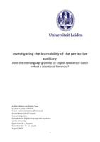 Investigating the learnability of the perfective auxiliary