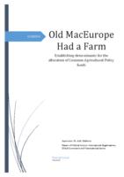 Old MacEurope had a Farm: Establishing the determinants for the allocation of CAP funds.