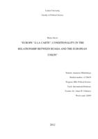 Europe "A La Carte": Conditionality in the relationship between Russia and the European Union