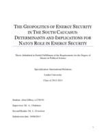 The Geopolitics of Energy Security in the South Caucasus: Determinants and Implications for NATO’s Role in Energy Security