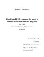 The effect of EU leverage on the levels of corruption in Romania and Bulgaria