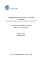 European Border Security vs. Refugee Protection. The ability of the EU to protect refugees during the Arab Spring