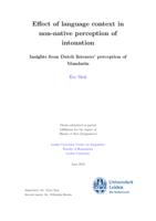 Effect of language context in non-native perception of intonation: Insights from Dutch listeners' perception of Mandarin