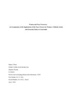 Women and Peace Processes: An Examination of the Implications of the Peace Process for Women´s Political, Social and Economic Status in Guatemala