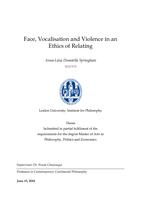 Face, Vocalisation and Violence in an Ethics of Relating