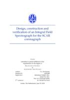 Design, construction and verification of an Integral field spectrograph for the SCAR coronagraph