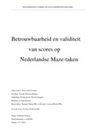 Betrouwbaarheid en validiteit van scores op Nederlandse maze-taken