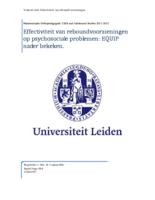 Effectiviteit van reboundvoorzieningen op psychosociale problemen: EQUIP nader bekeken.