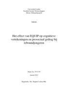 Het effect van EQUIP op cognitieve vertekeningen en prosociaal gedrag bij reboundjongeren