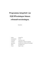 Programma integriteit van EQUIPtrainingen binnen reboundvoorzieningen