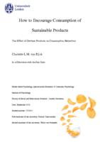 How to encourage consumption of sustainable products: The effect of deviant products on consumption behaviour